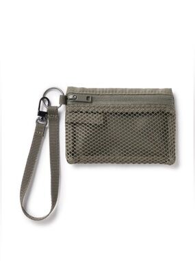 💝 Muji Mesh Polyester Card Holder_Olive Green (Khaki)_NWT 💝